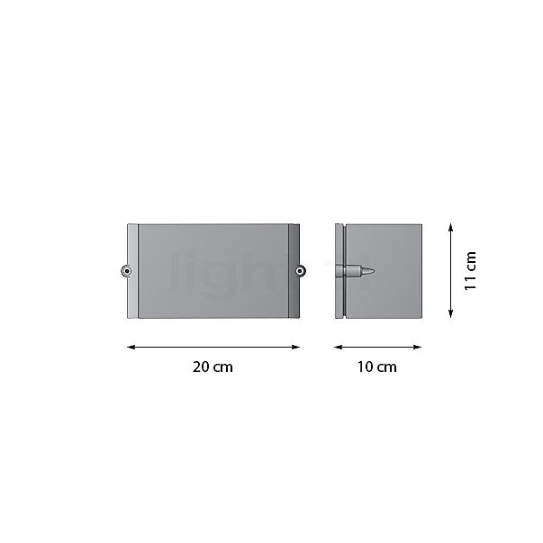 Bega 22396 - Wandleuchte graphit - 3.000 K - 22396K3 , Lagerverkauf, Neuware Skizze