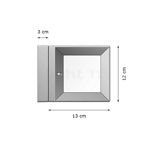 Bega 22423 - Ceiling-/Wall- and Pedestal Light LED silver - 22423AK3 sketch