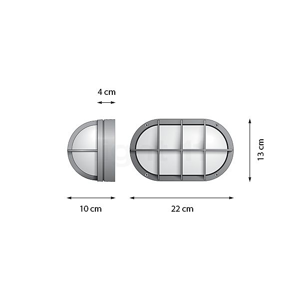 Bega 22828 - Wall and Ceiling light graphite - 22828K3 , discontinued product sketch