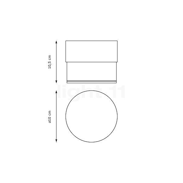 Bega 23559 Deckenleuchte LED weiß - 23559.1K3 Skizze