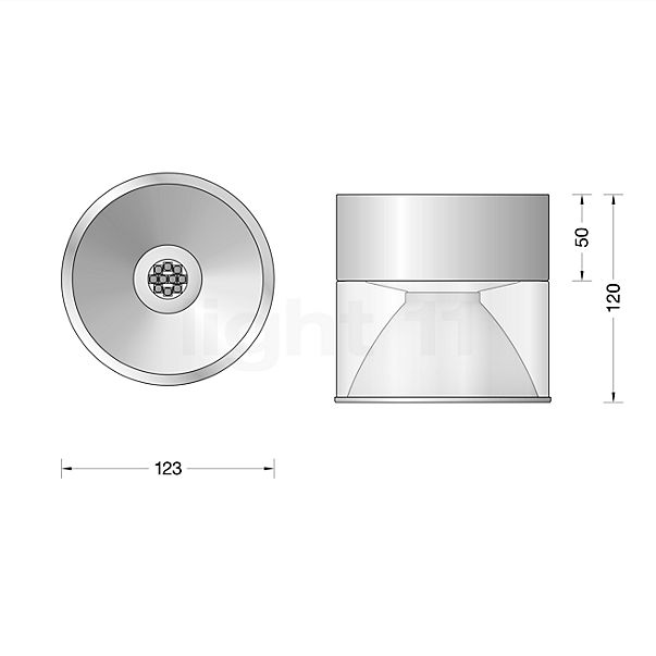 Bega 23560 Deckenleuchte LED weiß - 23560.1K3 Skizze