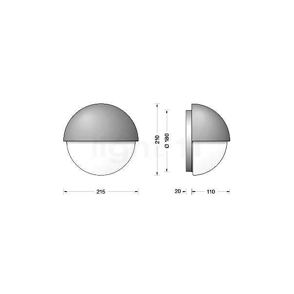 Bega 24023 - Lampada da parete LED bianco - 24023WK3 - vista in sezione