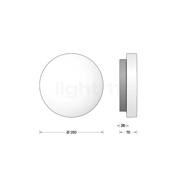Bega 24025 - Lichtbaustein® Brique lumineuse LED graphite - 24025K3 - vue en coupe