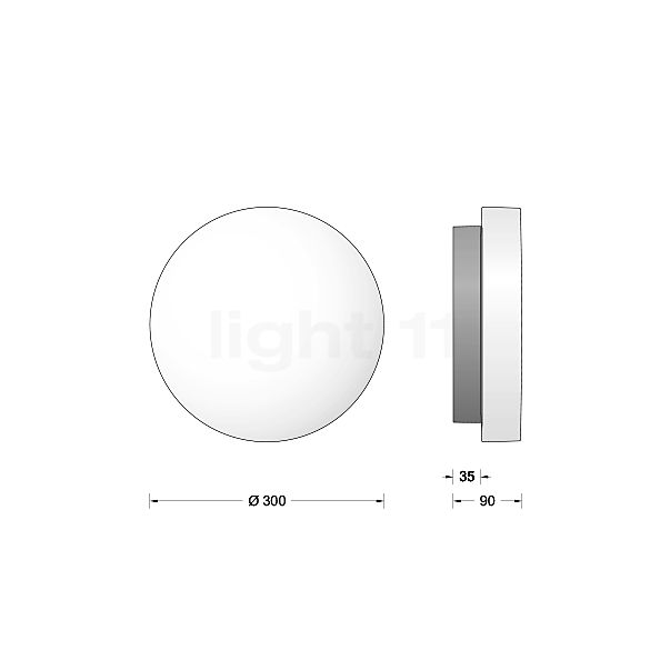 Bega 24026 - Lichtbaustein® Brique lumineuse LED graphite - 24026K3 - vue en coupe