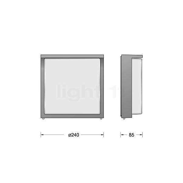 Bega 24070 - Wall Light LED silver - 24070AK3 sketch
