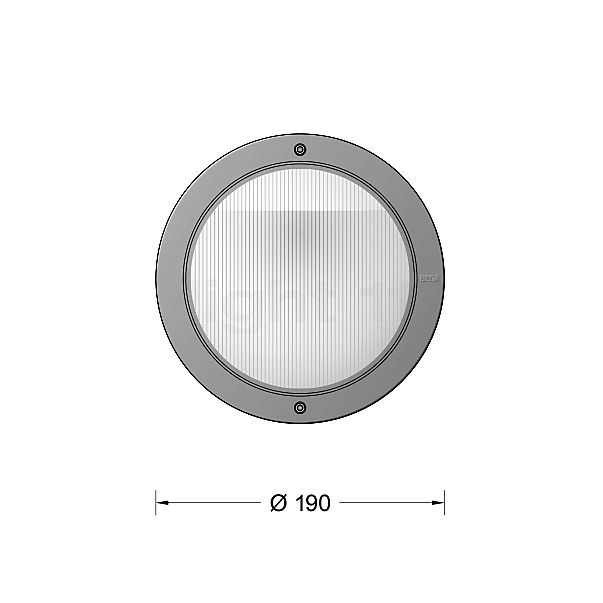 Bega 24111 - Applique encastrée LED graphite - 24111K3 - vue en coupe