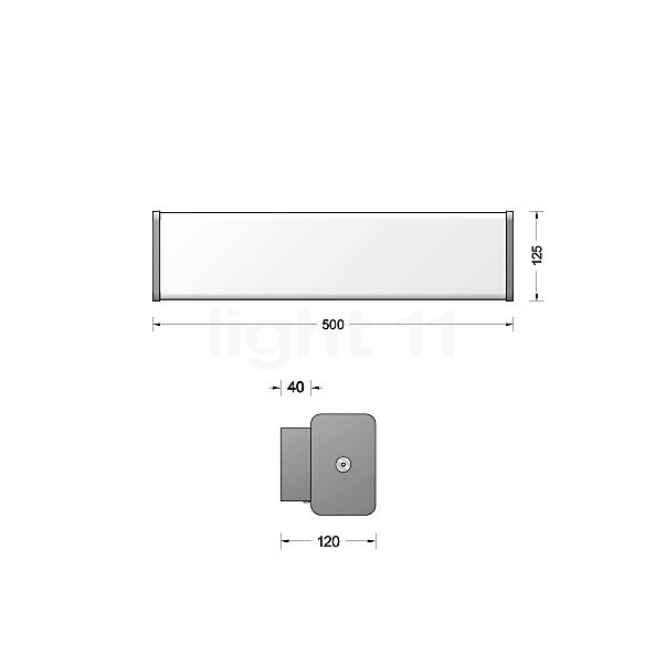 Bega 24115 - Applique/Plafonnier LED graphite - 24115K3 - vue en coupe