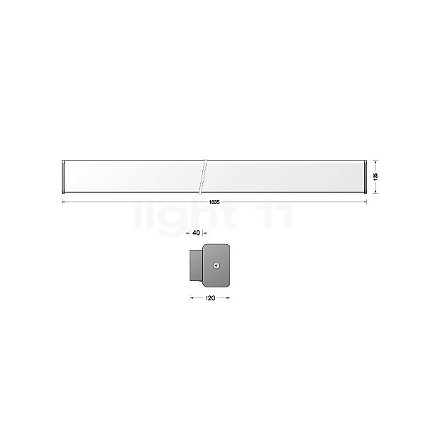 Bega 24117 - Lampada da parete o soffitto LED grafite - 24117K3 - vista in sezione