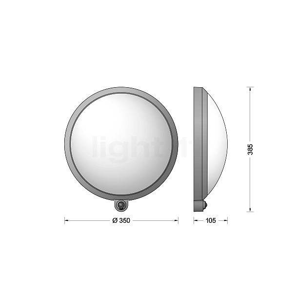 Bega 24194 - Wandlamp LED zilver - 24194AK3 schets