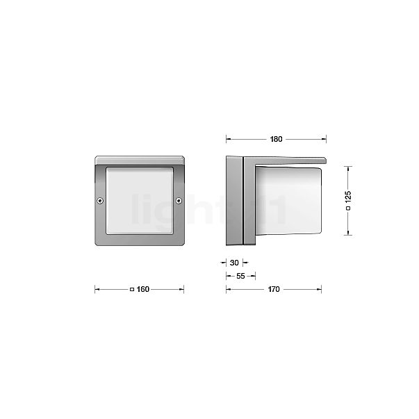Bega 24199 - Ceiling-, Wall- and Pedestal Light silver - 24199AK3 sketch