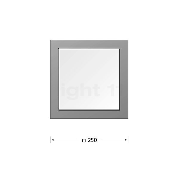 Bega 24200 - Applique encastrée LED graphite - 24200K3 - vue en coupe