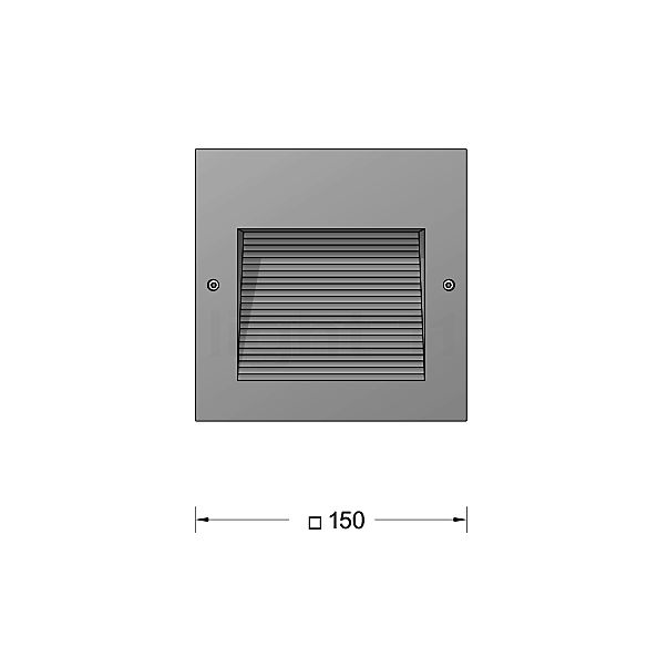 Bega 24202 - Applique da incasso a parete LED argento - 24202AK3 - vista in sezione
