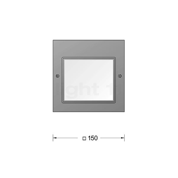 Bega 24206 - Applique encastrée LED graphite - 24206K3 - vue en coupe