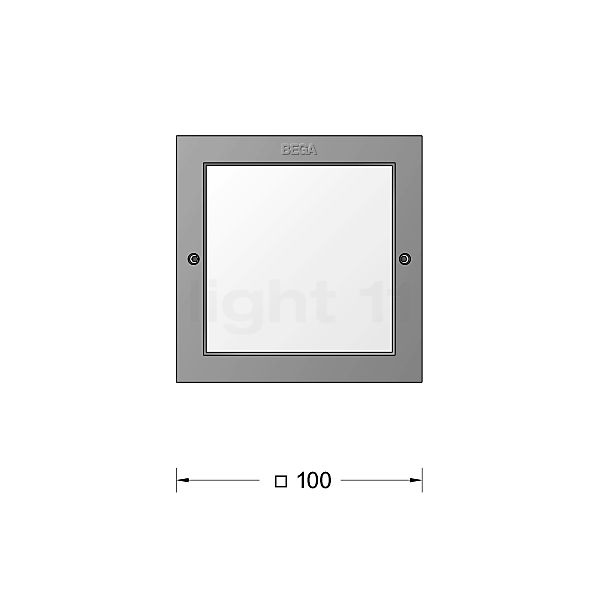 Bega 24214 - Applique da incasso a parete LED grafite - 24214K3 - vista in sezione