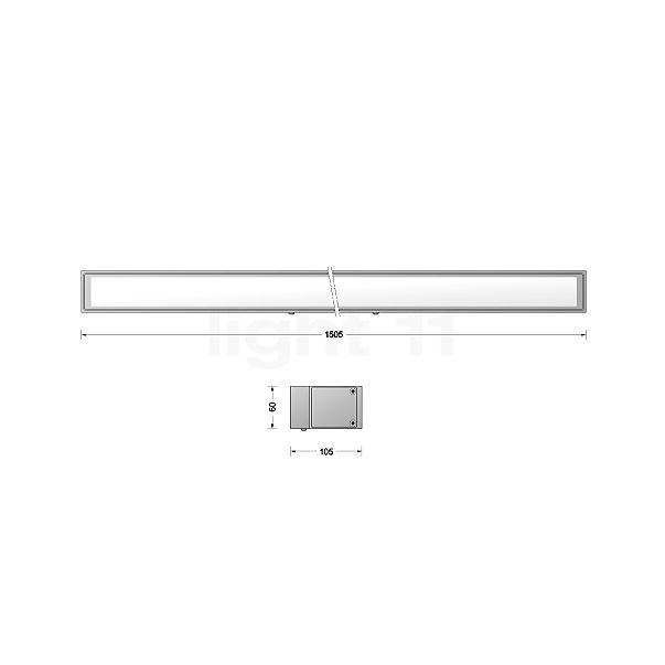 Bega 24320 - Lampada da parete o soffitto LED grafite - 24320K3 - vista in sezione