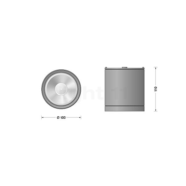 Bega 24399 - Plafondlamp LED wit - 3.000 K - 24399WK3 schets