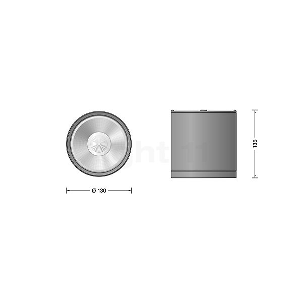 Bega 24400 - Plafonnier LED graphite - 3.000 K - 24400K3 - vue en coupe
