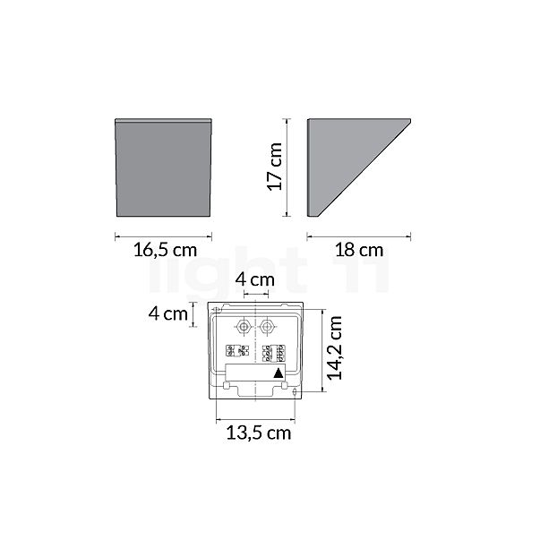 Bega 24436 - Applique LED graphite - 24436K3 - vue en coupe