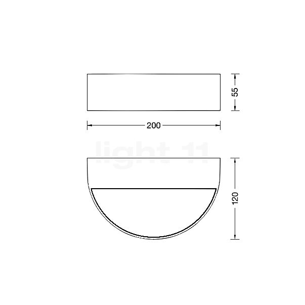 Bega 24469 - Applique LED argenté - 3.000K - 24469AK3 - vue en coupe