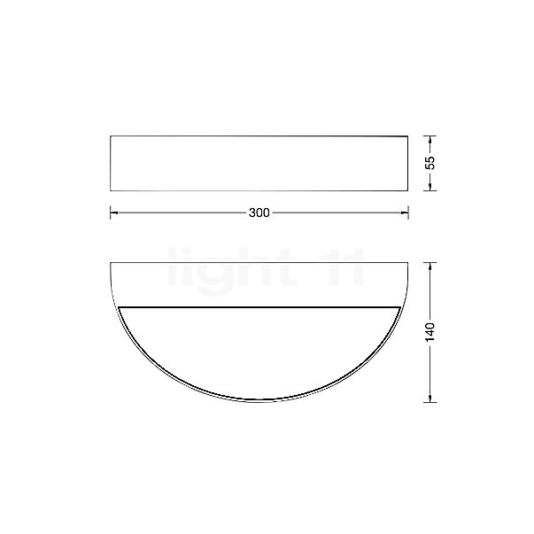 Bega 24470 - Applique LED argenté - 3.000K - 24470AK3 - vue en coupe