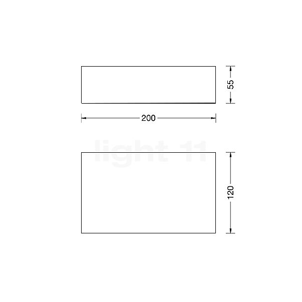 Bega 24471 - Wandleuchte LED silber - 3.000 K - 24471AK3 Skizze