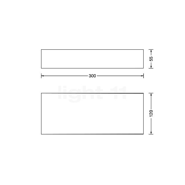 Bega 24472 - Applique LED argenté - 3.000K - 24472AK3 - vue en coupe