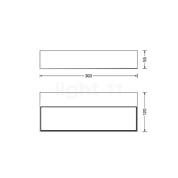 Bega 24474 - Applique LED argenté - 3.000K - 24474AK3 - vue en coupe