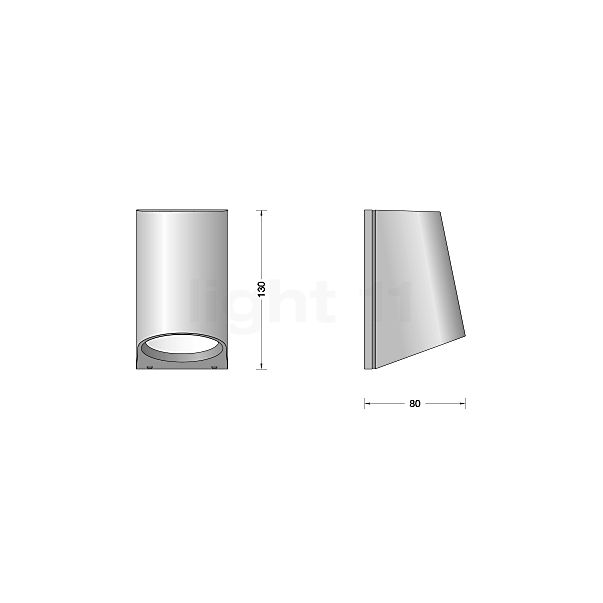 Bega 24501 - Wall Light LED silver - 3,000 K - 24501AK3 sketch