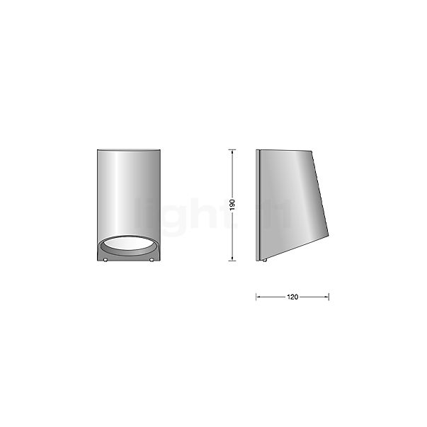 Bega 24502 - Applique LED graphite - 3.000 K - 24502K3 - vue en coupe