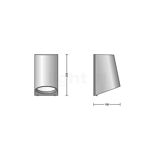 Bega 24503 - Applique LED argenté - 3.000K - 24503AK3 - vue en coupe