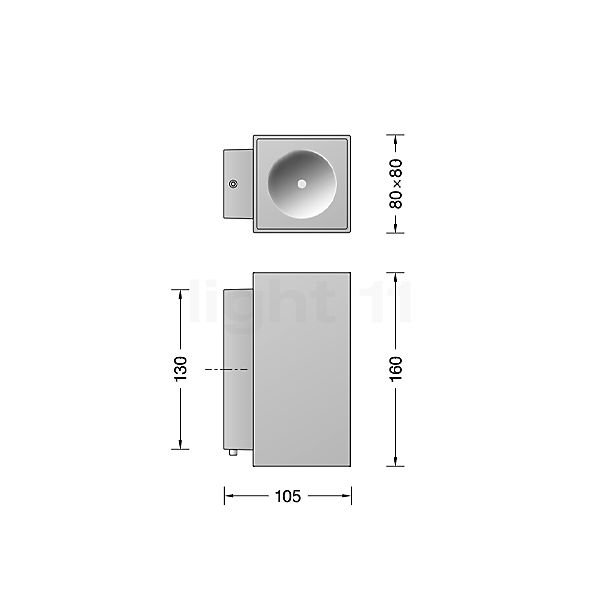 Bega 24615 - Applique LED argenté - 3.000K - 24615AK3 - vue en coupe