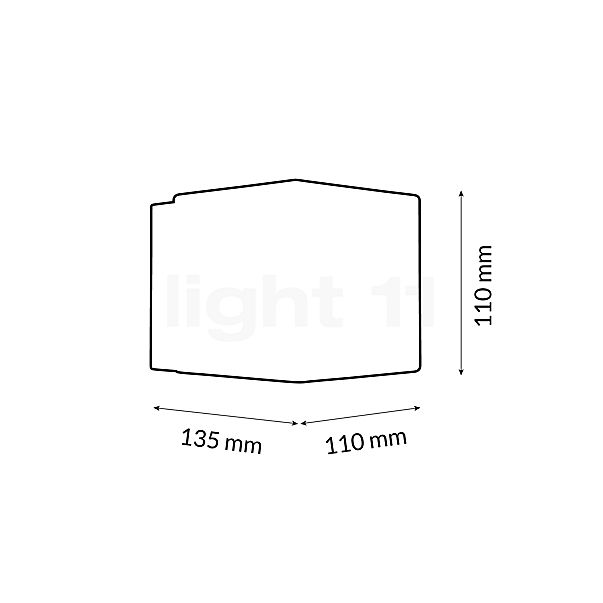 Bega 24654 - Brique lumineuse Lichtbaustein® graphite - 3.000 K - 24654K3 - vue en coupe