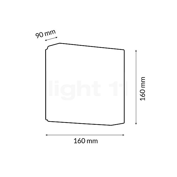 Bega 24655 - Brique lumineuse Lichtbaustein® graphite - 3.000 K - 24655K3 - vue en coupe
