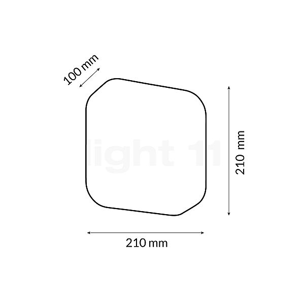 Bega 24711 - Brique lumineuse Lichtbaustein® LED graphite - 24711K3 , Vente d'entrepôt, neuf, emballage d'origine - vue en coupe