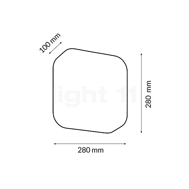 Bega 24712 - Brique lumineuse Lichtbaustein® LED graphite - 24712K3 - vue en coupe