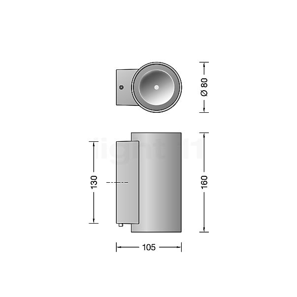 Bega 24727 - Applique LED argenté - 3.000K - 24727AK3 - vue en coupe