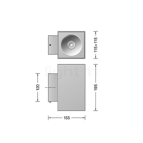 Bega 24734 - Wandleuchte LED weiß - 3.000 K - 24734WK3 Skizze