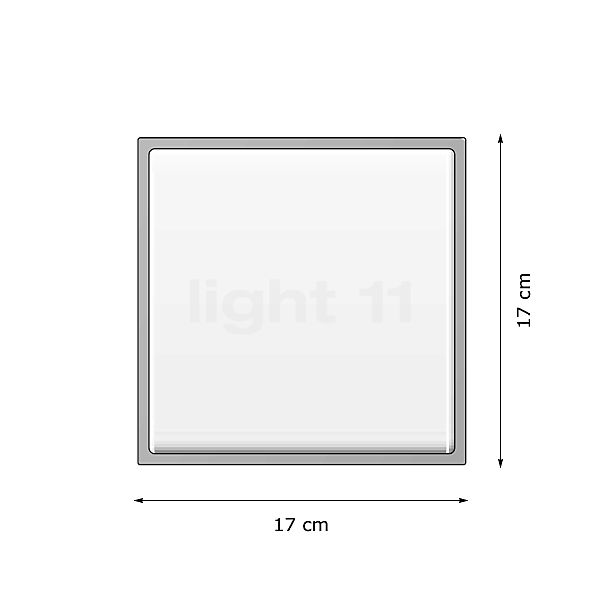 Bega 3032 - Applique/Plafonnier Lichtbaustein® LED argenté - 33032AK3 - vue en coupe