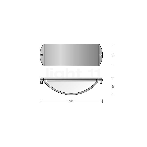 Bega 31051 - Wall Light LED bronze - 3,000 K - 31051BK3 sketch