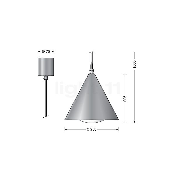 Bega 31073 - Hanglamp koper - 3.000 K - 31073K3 schets