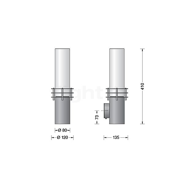 Bega 31203 - Lampada da parete grafite - 3.000 K - 31203K3 - vista in sezione