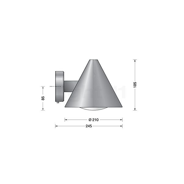 Bega 31472 - Lampada da parete rame - 3.000 K - 31472K3 - vista in sezione