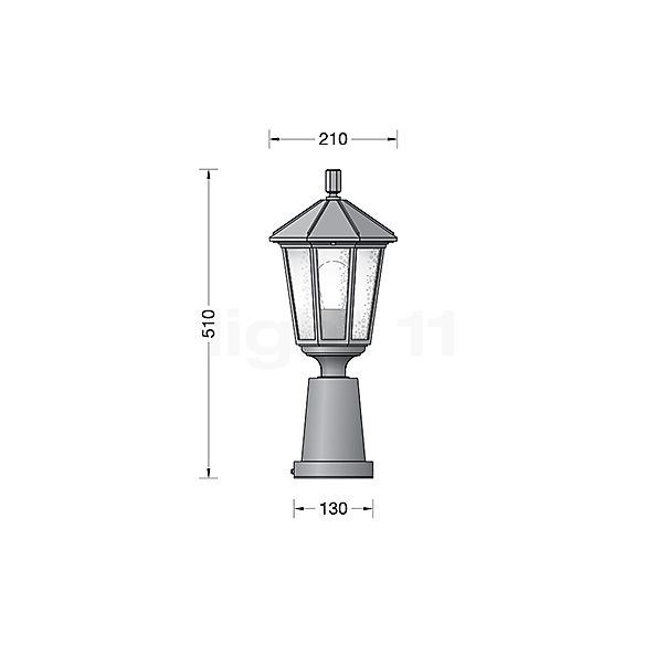 Bega 31553 - Bollard lights Rom graphite - 3,000 K - 31553K3 sketch