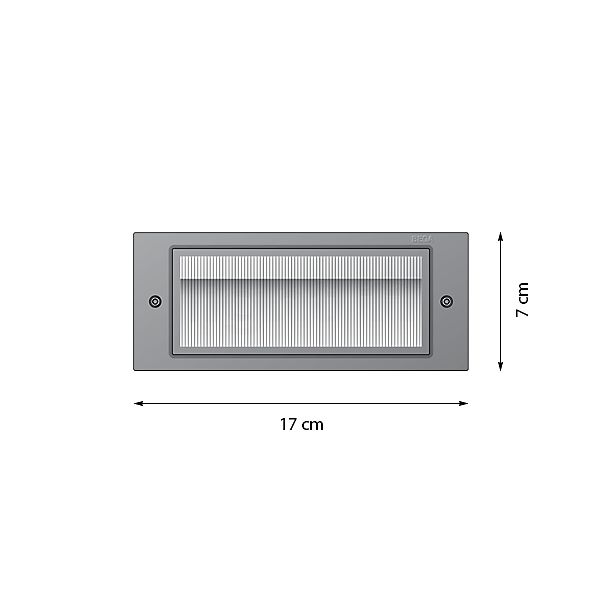 Bega 33023 - recessed wall light LED silver - 33023AK3 sketch
