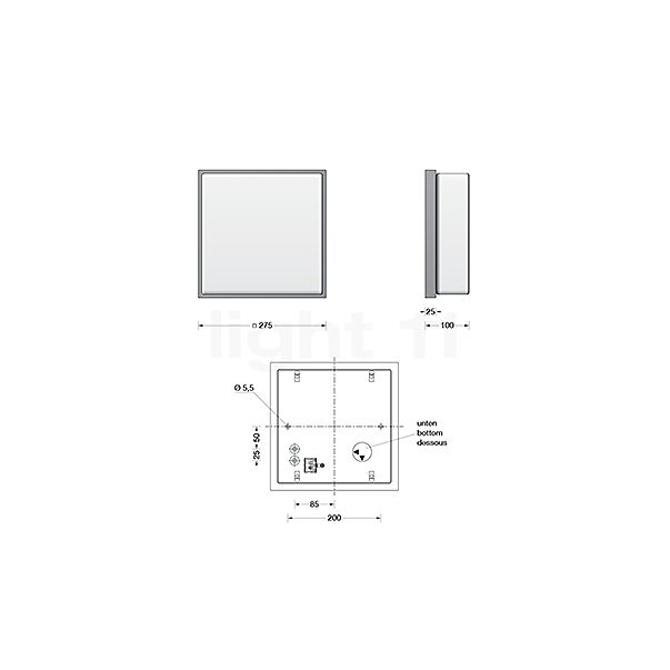 Bega 33035 - Mattone chiaro Lichtbaustein® grafite - 3.000 K - 33035K3 - vista in sezione