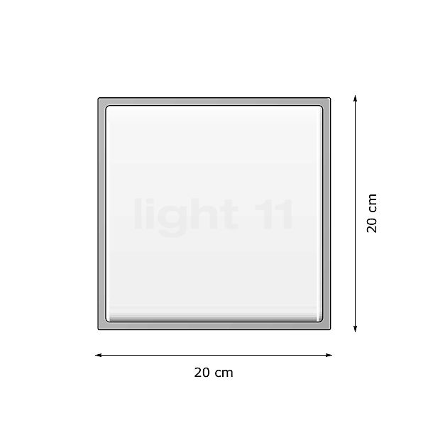 Bega 33036 - Applique/Plafonnier Lichtbaustein® LED argenté - 33036AK3 - vue en coupe