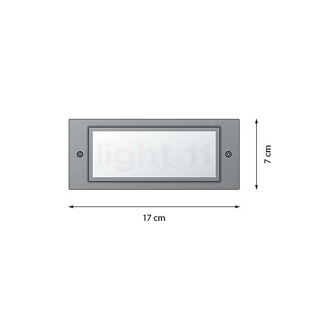 Bega 33107 - Applique da incasso a parete LED argento - 33107AK3 - vista in sezione