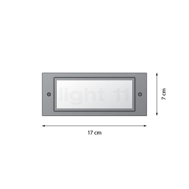 Bega 33109 - Applique da incasso a parete LED argento - 33109AK3 - vista in sezione