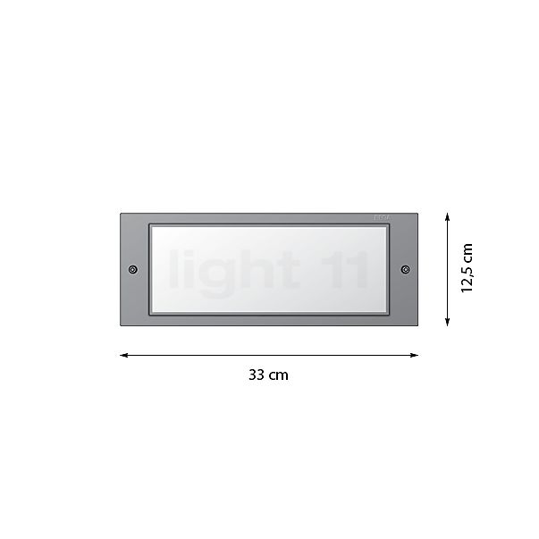 Bega 33154 - Applique da incasso a parete LED argento - 33154AK3 - vista in sezione