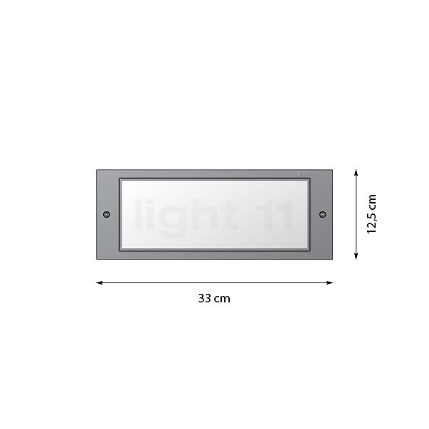 Bega 33155 - Applique da incasso a parete LED argento - 33155AK3 - vista in sezione